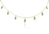 18k Gold Necklace with Green Diamonds (Example)
