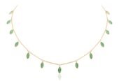 18k Gold Necklace with Green Diamonds (Example)